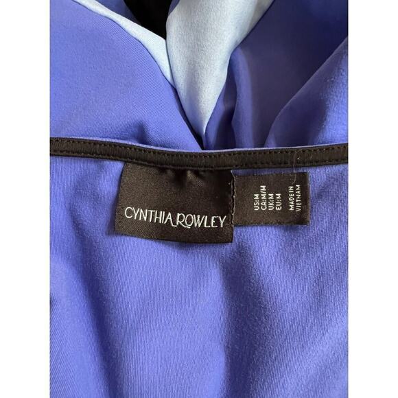 Cynthia Rowley Blue Dress Stripe Accent with Pockets Size M - Picture 6 of 7